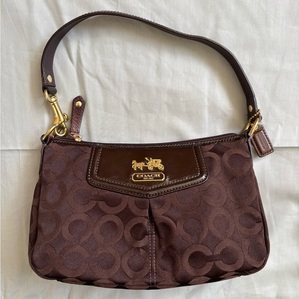 *Vintage* Coach Chocolate Brown Logo shoulder bag